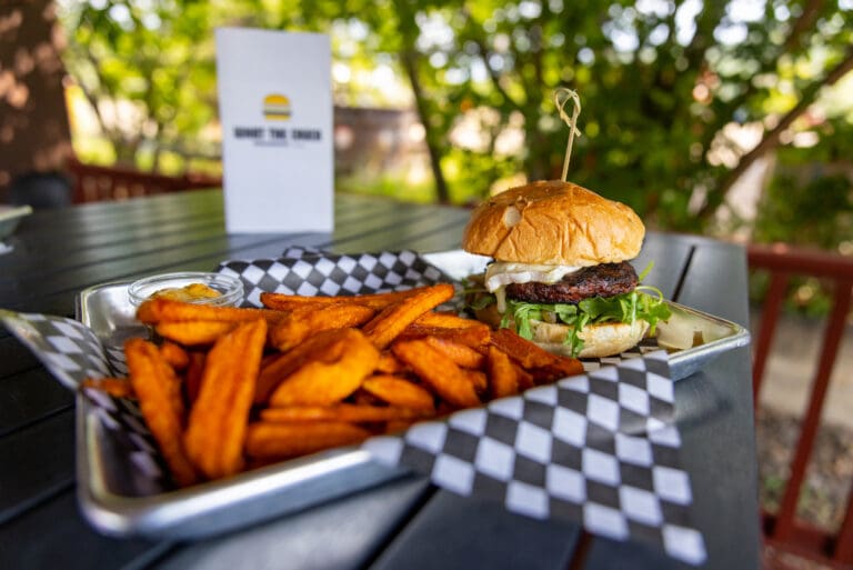 What the Chuck Burger and Yam Fries  768x513